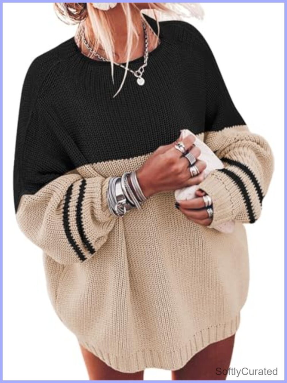 Oversized Chunky Knit Sweater Batwing Sleeve Pullover Jumper